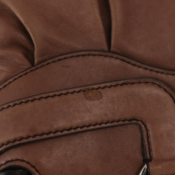 Salvatore Ferragamo Gancini Tote Bag Suede Beige Silver Auth gh1105