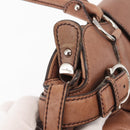 Salvatore Ferragamo Gancini Tote Bag Suede Beige Silver Auth gh1105-18