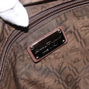 Salvatore Ferragamo Gancini Tote Bag Suede Beige Silver Auth gh1105-19