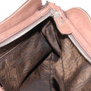 Salvatore Ferragamo Gancini Tote Bag Suede Beige Silver Auth gh1105-20