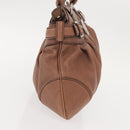 Salvatore Ferragamo Gancini Tote Bag Suede Beige Silver Auth gh1105-4