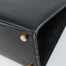Salvatore Ferragamo Vala Handtasche Leder Navy Gold Auth gh1106-15