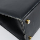 Salvatore Ferragamo Vala Hand Bag Leather Navy Gold Auth gh1106-16