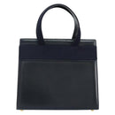 Salvatore Ferragamo Vala Handtasche Leder Navy Gold Auth gh1106-2