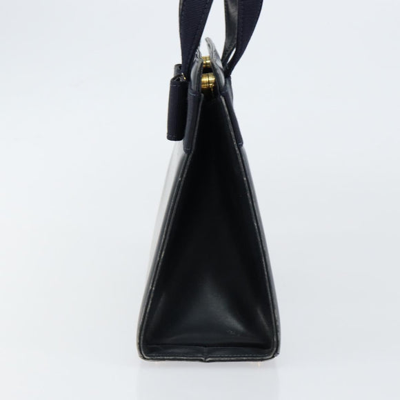 Salvatore Ferragamo Vala Handtasche Leder Navy Gold Auth gh1106