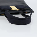 Salvatore Ferragamo Vala Handtasche Leder Navy Gold Auth gh1106-7