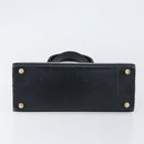 Salvatore Ferragamo Vala Hand Bag Leather Navy Gold Auth gh1106-5