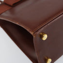 Salvatore Ferragamo Vala Hand Bag Leather 2way Brown Gold Auth gh1108-17