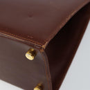 Salvatore Ferragamo Vala Hand Bag Leather 2way Brown Gold Auth gh1108-18