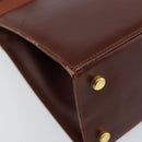 Salvatore Ferragamo Vala Hand Bag Leather 2way Brown Gold Auth gh1108-19