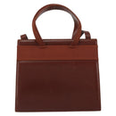 Salvatore Ferragamo Vala Hand Bag Leather 2way Brown Gold Auth gh1108-2