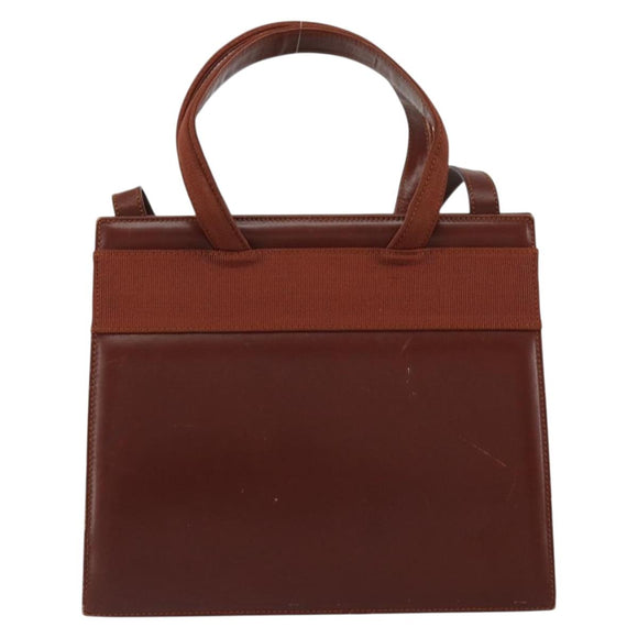 Salvatore Ferragamo Vala Hand Bag Leather 2way Brown Gold Auth gh1108