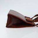 Salvatore Ferragamo Vala Hand Bag Leather 2way Brown Gold Auth gh1108-3