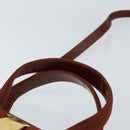 Salvatore Ferragamo Vala Hand Bag Leather 2way Brown Gold Auth gh1108-14