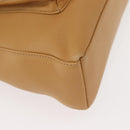 Salvatore Ferragamo Shoulder Bag Leather Beige Gold Auth gh1110-9