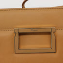 Salvatore Ferragamo Shoulder Bag Leather Beige Gold Auth gh1110-17