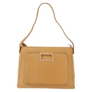 Salvatore Ferragamo Shoulder Bag Leather Beige Gold Auth gh1110-13