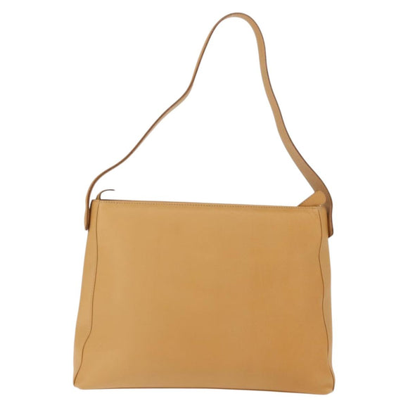 Salvatore Ferragamo Shoulder Bag Leather Beige Gold Auth gh1110