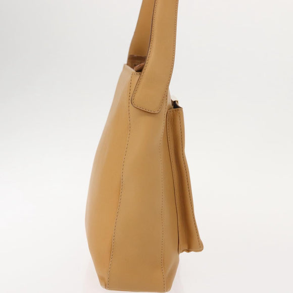 Salvatore Ferragamo Shoulder Bag Leather Beige Gold Auth gh1110