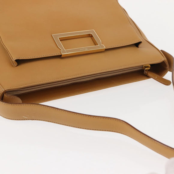 Salvatore Ferragamo Shoulder Bag Leather Beige Gold Auth gh1110