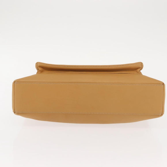 Salvatore Ferragamo Shoulder Bag Leather Beige Gold Auth gh1110