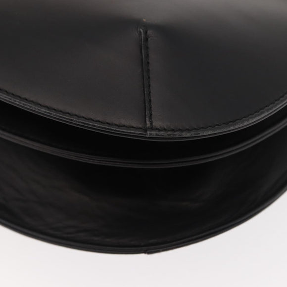 Salvatore Ferragamo Shoulder Bag Leather Black Gold Auth gh1111