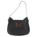 Salvatore Ferragamo Shoulder Bag Leather Black Gold Auth gh1111-13