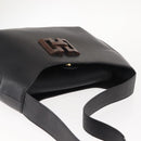 Salvatore Ferragamo Shoulder Bag Leather Black Gold Auth gh1111-6