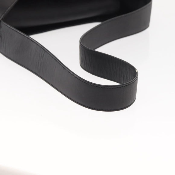 Salvatore Ferragamo Shoulder Bag Leather Black Gold Auth gh1111