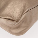 Salvatore Ferragamo Gancini Shoulder Bag Leather 2way Champagne Gold Auth gh1114-17