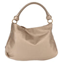 Salvatore Ferragamo Gancini Shoulder Bag Leather 2way Champagne Gold Auth gh1114-2
