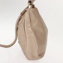 Salvatore Ferragamo Gancini Shoulder Bag Leather 2way Champagne Gold Auth gh1114-3