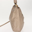 Salvatore Ferragamo Gancini Shoulder Bag Leather 2way Champagne Gold Auth gh1114-4