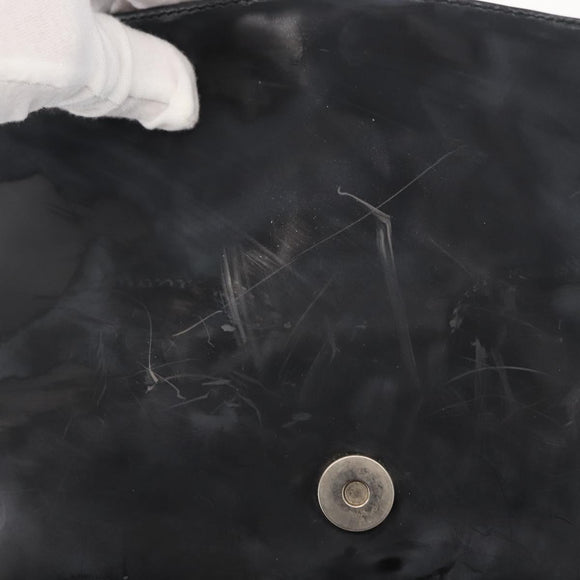 Salvatore Ferragamo Vala Shoulder Bag Leather Black Silver Auth gh1115