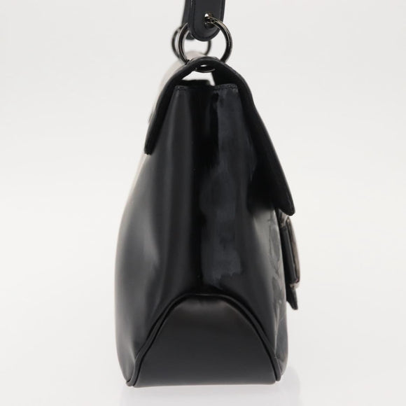 Salvatore Ferragamo Vala Shoulder Bag Leather Black Silver Auth gh1115