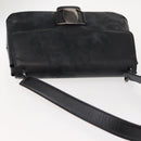 Salvatore Ferragamo Vala Shoulder Bag Leather Black Silver Auth gh1115-6