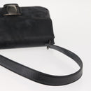 Salvatore Ferragamo Vala Shoulder Bag Leather Black Silver Auth gh1115-7