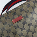 GUCCI GG Canvas Sherry Line Shoulder Bag Navy Gold 189749 Auth gh1116-9