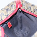 GUCCI GG Canvas Sherry Line Shoulder Bag Navy Gold 189749 Auth gh1116-19