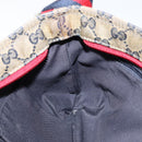 GUCCI GG Canvas Sherry Line Shoulder Bag Navy Gold 189749 Auth gh1116-20