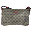 GUCCI GG Canvas Sherry Line Shoulder Bag Navy Gold 189749 Auth gh1116-13