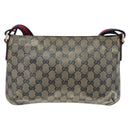 GUCCI GG Canvas Sherry Line Shoulder Bag Navy Gold 189749 Auth gh1116-2