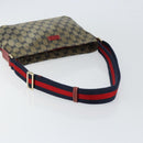 GUCCI GG Canvas Sherry Line Shoulder Bag Navy Gold 189749 Auth gh1116-7