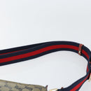 GUCCI GG Canvas Sherry Line Shoulder Bag Navy Gold 189749 Auth gh1116-14
