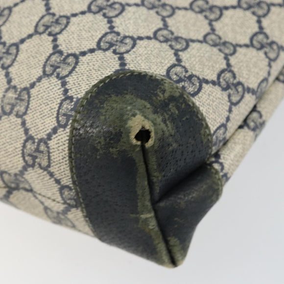 GUCCI GG Supreme Sherry Line Tote Bag PVC Navy Gold 002 983 0163 Auth gh1118