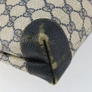 GUCCI GG Supreme Sherry Line Tote Bag PVC Navy Gold 002 983 0163 Auth gh1118-15