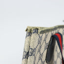 GUCCI GG Supreme Sherry Line Tote Bag PVC Navy Gold 002 983 0163 Auth gh1118-9