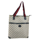 GUCCI GG Supreme Sherry Line Tote Bag PVC Navy Gold 002 983 0163 Auth gh1118-1