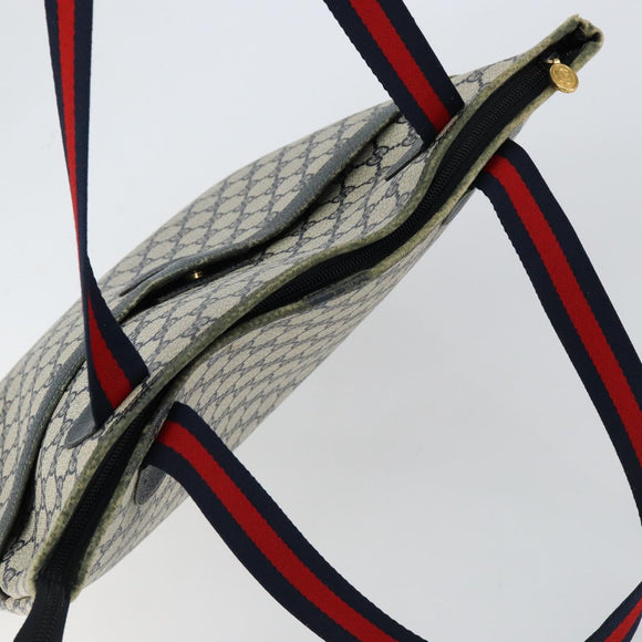 GUCCI GG Supreme Sherry Line Tote Bag PVC Navy Gold 002 983 0163 Auth gh1118