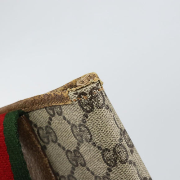 GUCCI GG Supreme Web Sherry Line Tote Bag PVC Beige Gold 53 02 2140 Auth gh1121